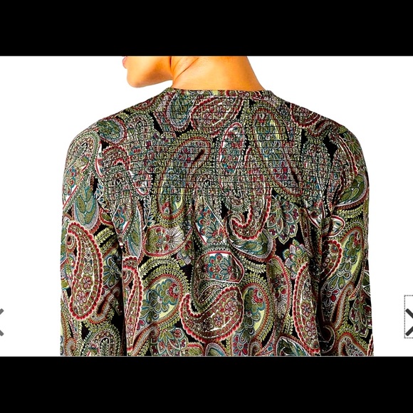 J Jill size S T top tunic pullover Excellent condition red green black - Picture 5 of 8